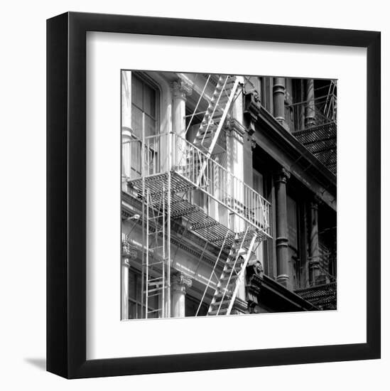 Fire Escape (b/w)-Erin Clark-Framed Art Print