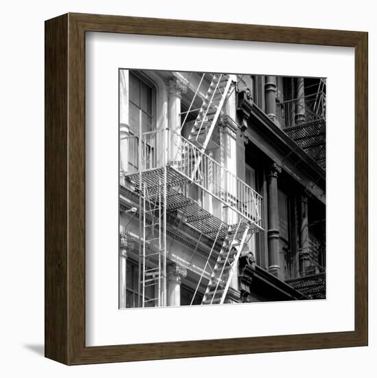 Fire Escape (b/w)-Erin Clark-Framed Art Print