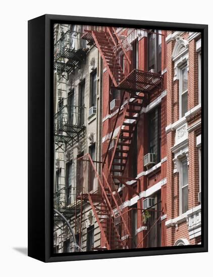 Fire Escapes, Chinatown, Manhattan, New York, United States of America, North America-Martin Child-Framed Premier Image Canvas