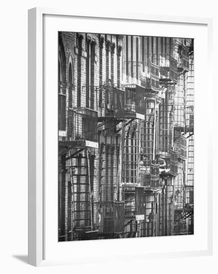 Fire Escapes on Tenement Apartment Buildings of New York City's Upper West Side-Howard Sochurek-Framed Photographic Print