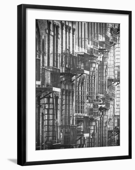 Fire Escapes on Tenement Apartment Buildings of New York City's Upper West Side-Howard Sochurek-Framed Photographic Print