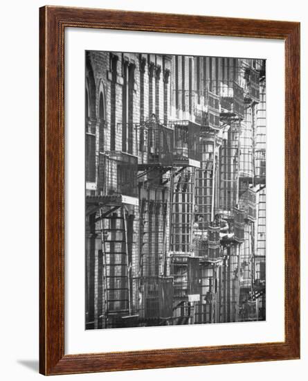 Fire Escapes on Tenement Apartment Buildings of New York City's Upper West Side-Howard Sochurek-Framed Photographic Print