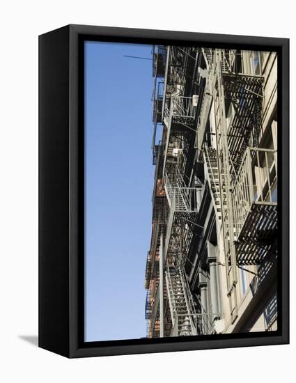 Fire Escapes on the Outside of Buildings in Spring Street, Soho, Manhattan, New York, USA-Robert Harding-Framed Premier Image Canvas