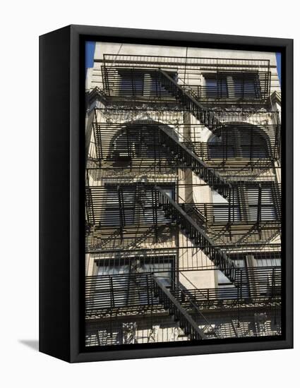 Fire Escapes on the Outside of Buildings in Spring Street, Soho, Manhattan, New York, USA-Robert Harding-Framed Premier Image Canvas