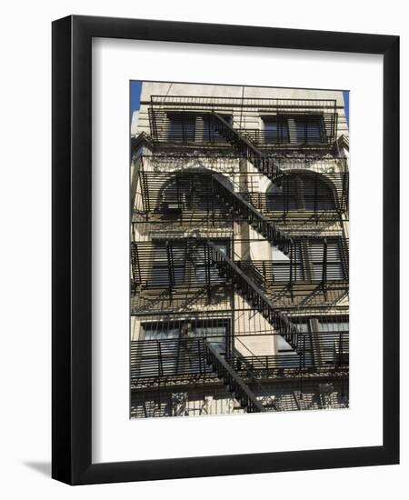 Fire Escapes on the Outside of Buildings in Spring Street, Soho, Manhattan, New York, USA-Robert Harding-Framed Photographic Print