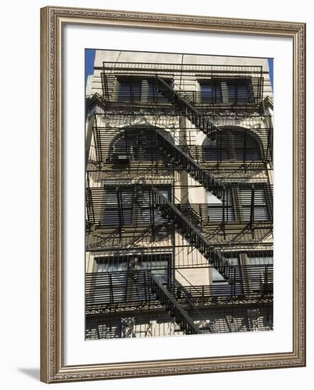 Fire Escapes on the Outside of Buildings in Spring Street, Soho, Manhattan, New York, USA-Robert Harding-Framed Photographic Print