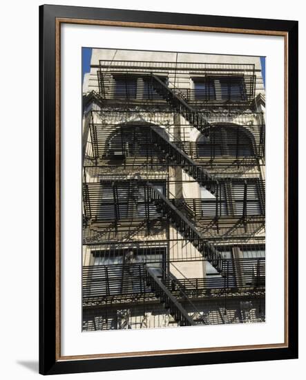 Fire Escapes on the Outside of Buildings in Spring Street, Soho, Manhattan, New York, USA-Robert Harding-Framed Photographic Print