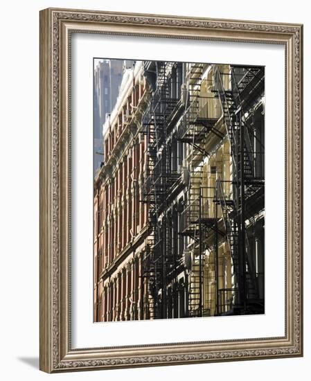 Fire Escapes on the Outside of Buildings in Spring Street, Soho, Manhattan, New York, USA-Robert Harding-Framed Photographic Print