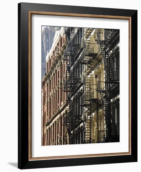 Fire Escapes on the Outside of Buildings in Spring Street, Soho, Manhattan, New York, USA-Robert Harding-Framed Photographic Print