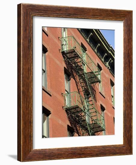 Fire Escapes on the Outside of Buildings in Spring Street, Soho, Manhattan, New York, USA-Robert Harding-Framed Photographic Print