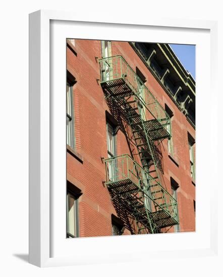 Fire Escapes on the Outside of Buildings in Spring Street, Soho, Manhattan, New York, USA-Robert Harding-Framed Photographic Print