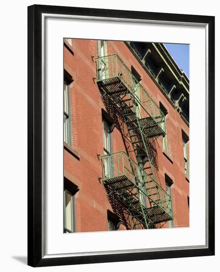 Fire Escapes on the Outside of Buildings in Spring Street, Soho, Manhattan, New York, USA-Robert Harding-Framed Photographic Print