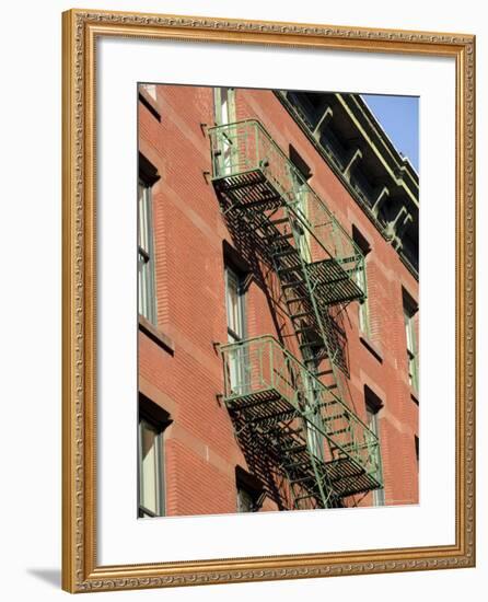 Fire Escapes on the Outside of Buildings in Spring Street, Soho, Manhattan, New York, USA-Robert Harding-Framed Photographic Print