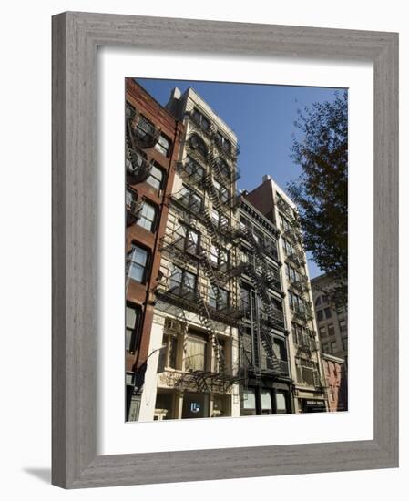 Fire Escapes on the Outside of Buildings in Spring Street, Soho, Manhattan, New York-R H Productions-Framed Photographic Print