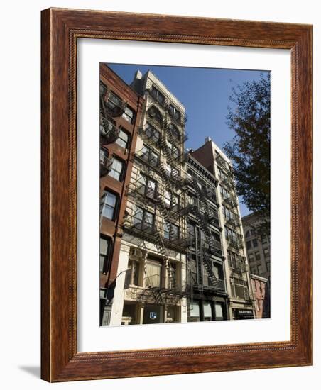 Fire Escapes on the Outside of Buildings in Spring Street, Soho, Manhattan, New York-R H Productions-Framed Photographic Print