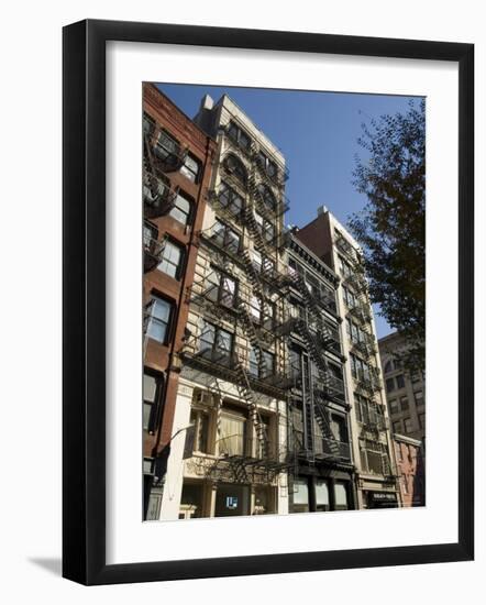 Fire Escapes on the Outside of Buildings in Spring Street, Soho, Manhattan, New York-R H Productions-Framed Photographic Print