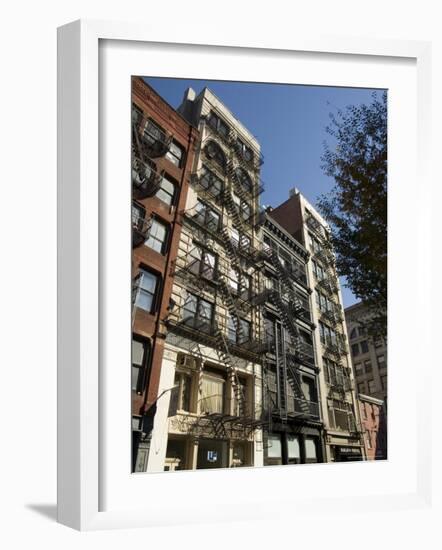 Fire Escapes on the Outside of Buildings in Spring Street, Soho, Manhattan, New York-R H Productions-Framed Photographic Print