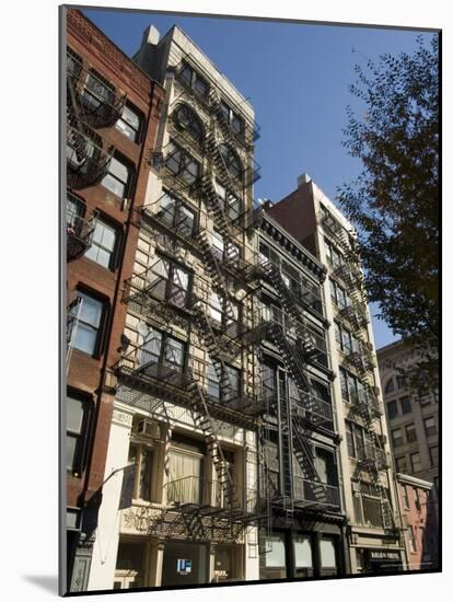 Fire Escapes on the Outside of Buildings in Spring Street, Soho, Manhattan, New York-R H Productions-Mounted Photographic Print