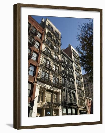 Fire Escapes on the Outside of Buildings in Spring Street, Soho, Manhattan, New York-R H Productions-Framed Photographic Print