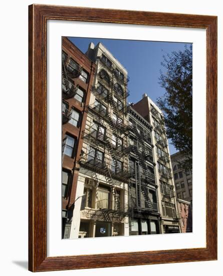 Fire Escapes on the Outside of Buildings in Spring Street, Soho, Manhattan, New York-R H Productions-Framed Photographic Print