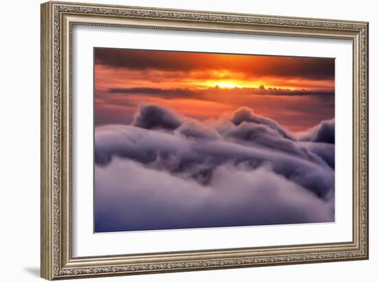 Fire & Fog Tension at Sunset Santa Cruz Mountains Silicon Valley-Vincent James-Framed Photographic Print