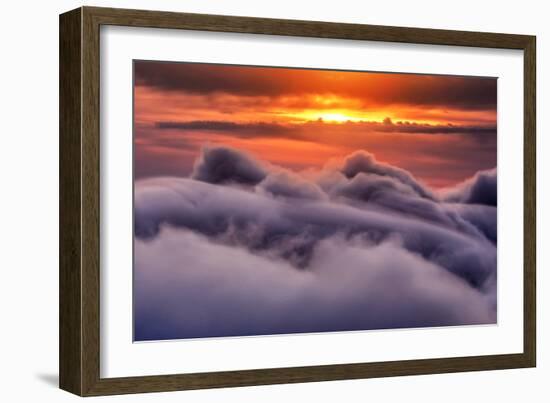 Fire & Fog Tension at Sunset Santa Cruz Mountains Silicon Valley-Vincent James-Framed Photographic Print