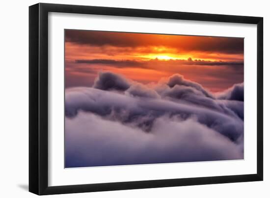 Fire & Fog Tension at Sunset Santa Cruz Mountains Silicon Valley-Vincent James-Framed Photographic Print