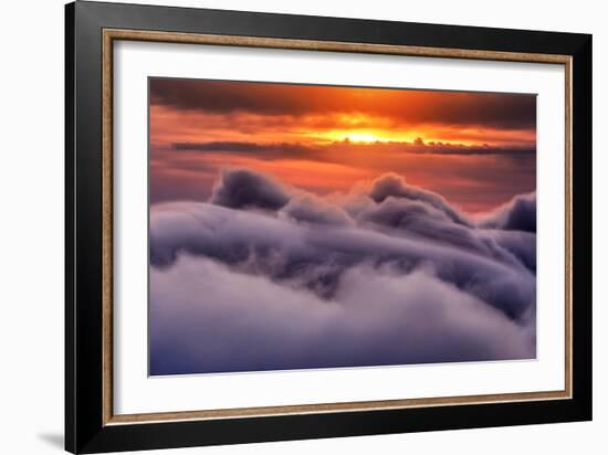 Fire & Fog Tension at Sunset Santa Cruz Mountains Silicon Valley-Vincent James-Framed Photographic Print