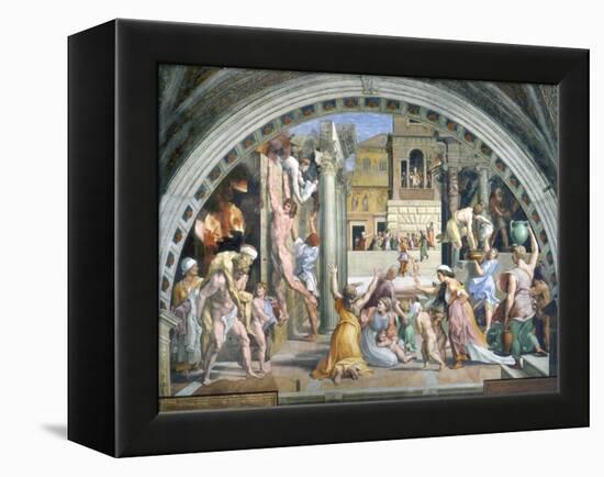 Fire in the Borgo-Raphael-Framed Premier Image Canvas