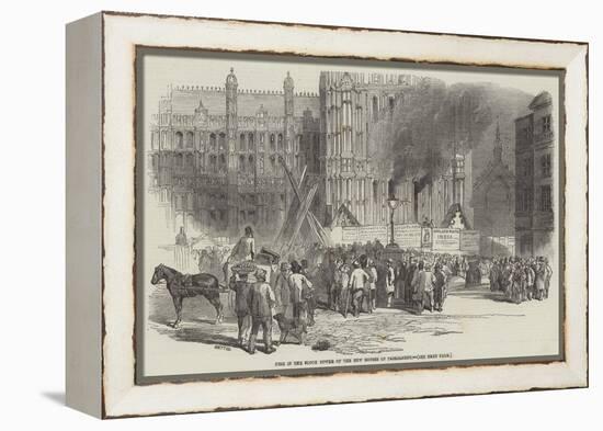 Fire in the Clock Tower of the New Houses of Parliament-null-Framed Premier Image Canvas