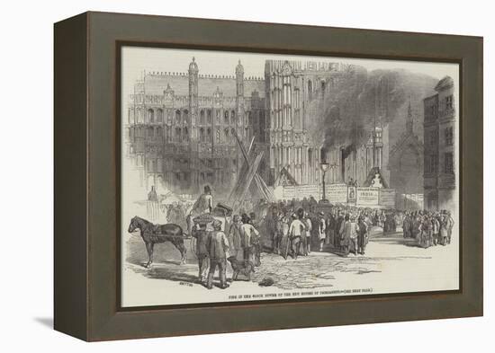 Fire in the Clock Tower of the New Houses of Parliament-null-Framed Premier Image Canvas