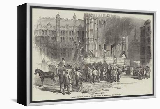 Fire in the Clock Tower of the New Houses of Parliament-null-Framed Premier Image Canvas