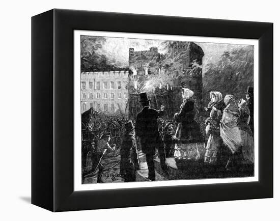 Fire in the Prince of Wales's Tower, Windsor Castle, C1850S-William Barnes Wollen-Framed Premier Image Canvas
