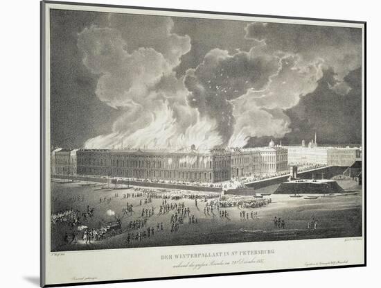 Fire in the Winter Palace on December 29, 1837, C.1838-Franz Wolf-Mounted Giclee Print