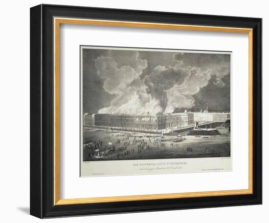 Fire in the Winter Palace on December 29, 1837, C.1838-Franz Wolf-Framed Giclee Print