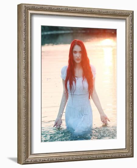 Fire Lake Sunset-Dimitri Caceaune-Framed Photographic Print