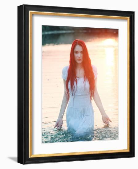 Fire Lake Sunset-Dimitri Caceaune-Framed Photographic Print