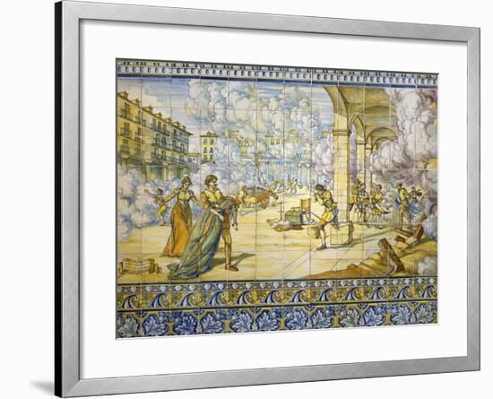 Fire of Valladolid, September 21, 1561, Painted Talavera Tiles-null-Framed Giclee Print