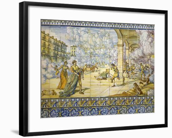 Fire of Valladolid, September 21, 1561, Painted Talavera Tiles-null-Framed Giclee Print