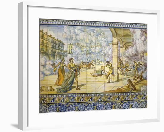 Fire of Valladolid, September 21, 1561, Painted Talavera Tiles-null-Framed Giclee Print