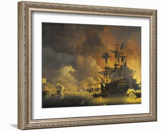 Fire on the Wharves of Algiers-Nicolaas Baur-Framed Art Print