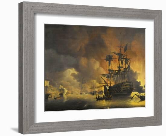 Fire on the Wharves of Algiers-Nicolaas Baur-Framed Art Print