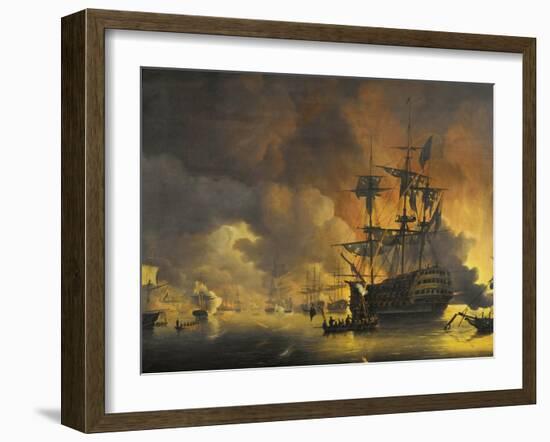 Fire on the Wharves of Algiers-Nicolaas Baur-Framed Art Print