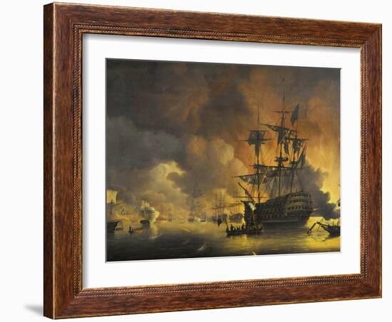 Fire on the Wharves of Algiers-Nicolaas Baur-Framed Art Print