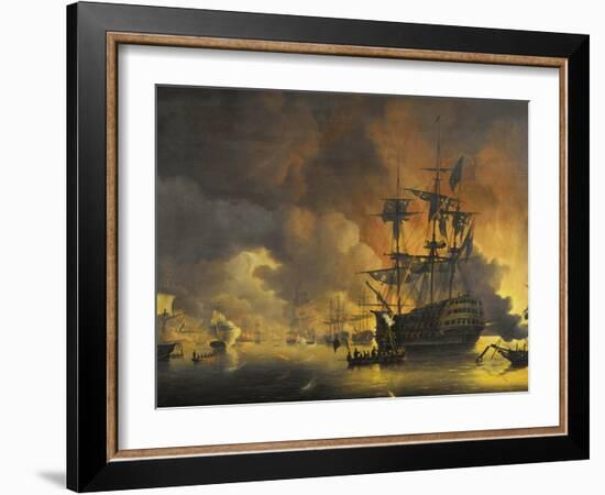 Fire on the Wharves of Algiers-Nicolaas Baur-Framed Art Print