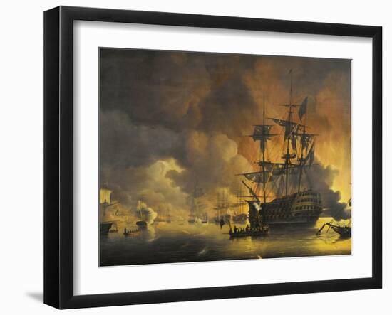 Fire on the Wharves of Algiers-Nicolaas Baur-Framed Art Print