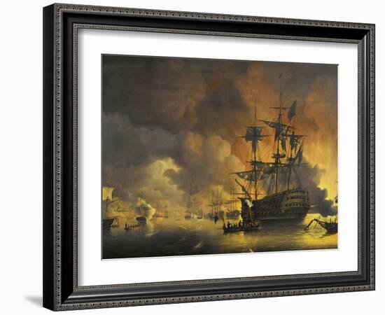 Fire on the Wharves of Algiers-Nicolaas Baur-Framed Art Print