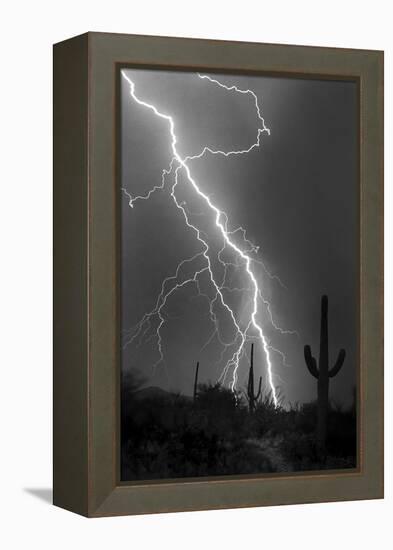 Fire & Rain BW-Douglas Taylor-Framed Stretched Canvas