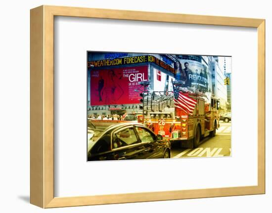 Fire truck - Times Square - Manhattan - New York City - United States-Philippe Hugonnard-Framed Photographic Print