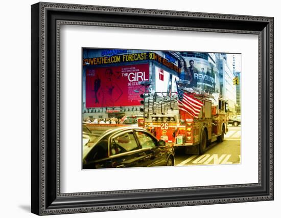 Fire truck - Times Square - Manhattan - New York City - United States-Philippe Hugonnard-Framed Photographic Print